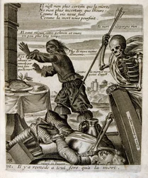 Illustrasjon av fabler av Jean de La Fontaine (gravering