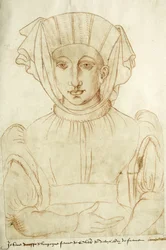 «Jehenne av Burgund, kone til Philippes de Valoys, konge av Frankrike», fol. 6 av Arras-samlingen.
