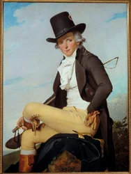 Portrett av Pierre Seriziat (1757-1847) kjekk bror til kunstneren Maleri av Jacques Louis David (1748-1825) 1795, olje på tre, Dim. 1,29x0,95 m - Portrett av Pierre Seriziat (1757-1847), kunstnerens svoger. Maleri av Jacques Louis David (