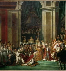 Kroningen av Napoleon I ved pave Pius VII i Notre-Dame-katedralen i Paris …