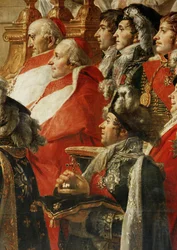 Kroningen av Napoleon 1. ved pave Pius 7. i Notre-Dame-katedralen i Paris ...