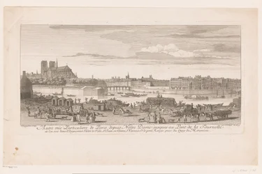 Se på Paris fra Notre Dame til Pont de la Tournelle Utsikt over Paris fra Notre-Dame til Pont de la Tournelle (...) tatt fra Quai de Miramion (tittel på objekt)
