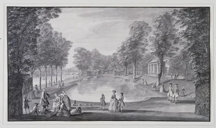 Riverside bassenget, Lord Burlington's Chiswick Villa (penn og blekk med vask på papir)