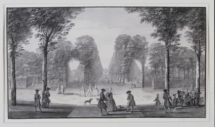 Patte-d'oie, nordvest for Lord Burlingtons Chiswick Villa (penn og blekk med vask på papir)