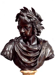 Byste i bronse av Louis XIV (1638-1715) barn sagt til den romerske skulpturen tilskrevet Jacques Sarazin (1592-1660) Før 1643. Paris, Louvre-museet