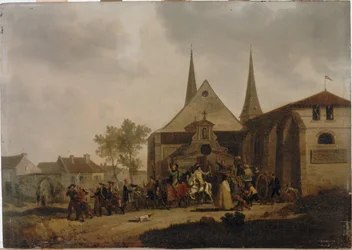 Plyndring av en kirke under revolusjonen, ca. 1793 (olje på tre)