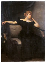 Portrett av Marquise de Tallenay (olje på lerret)