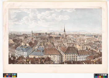 Panorama over Wien mot sør fra Peterskirche