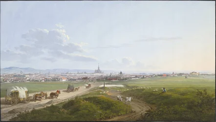 Utsikt over Wien fra Spinner am Kreuz, 1817