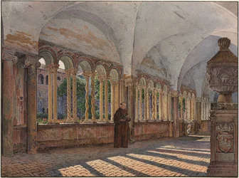 Utsikt over San Giovanni-klosteret i Laterano, Roma, 1836.