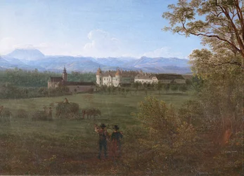 Weinzierl slott, Niederösterreich … (olje på lerret)