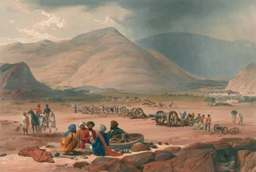'The Village of Urghundee', ca. 1839 (litografi, tonet)