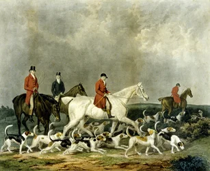 The Earl of Derby's Stag Hounds, gravert av R. Woodman