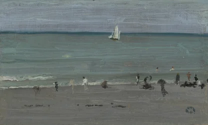 Kystscene, badende, 1884-85