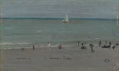 Kystscene, badende, 188485.