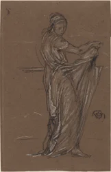 Drapert kvinneskikkelse, 1870-1873.