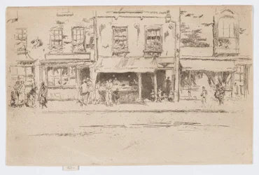 Fiskebutikk, Chelsea, ca. 1884–86 (etsing; blekk på papir)