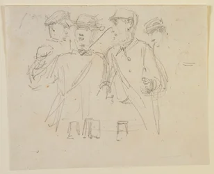Gruppe på fire menn, 1858.