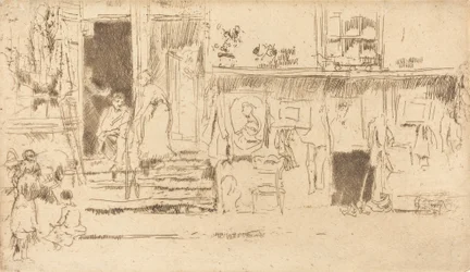 Gammelklærbutikk, nr.II, ca. 18841886.