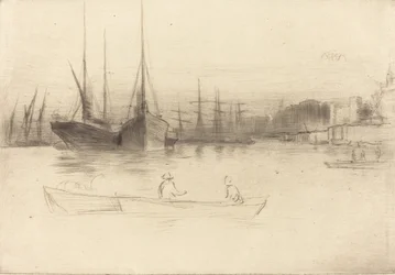 Dampbåter utenfor tårnet, 1875.