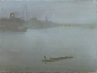 Thames - Nocturne in Blue and Silver, ca. 1872/8 (olje på lerret)