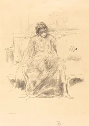 Den draperte figuren, sittende, 1893.