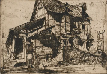 Den usikre leiegården. En av de tolv etsningene fra naturen. Det franske settet, 1858.
