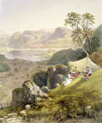 Thirlmere og Wythburn, detalj av en skissefest, fra 