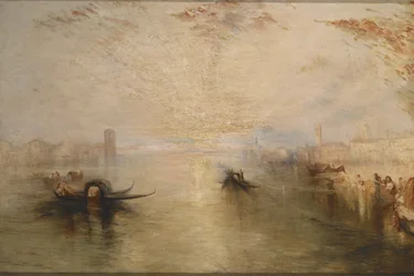 San Benedetto ser mot Fusina (etter Turner) (olje på lerret)
