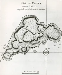 Påskeøya, fra Travel Atlas av James Cook