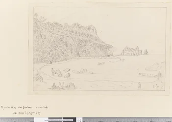 iv. En utsikt over Watering Place Tegadoo Bay, New Zealand, 23. oktober 1769