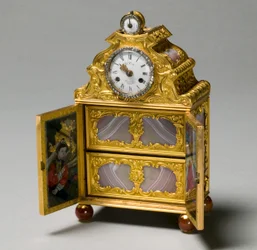 Miniatyrskap med klokke, ca. 1770-75