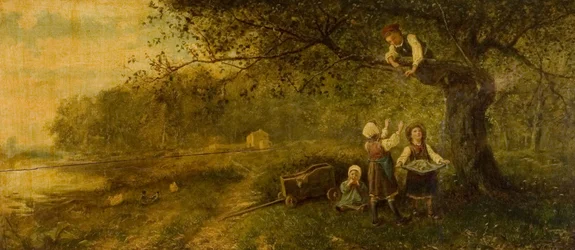Å plukke epler, sent på 1800-tallet