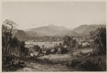 Mount Washington fra Valley of Conway, etter John F. Kensett, gravert av James Smillie, trykt av J. Dalton