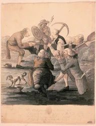 The Barrow Diggers, ca. 1787 (penn- og blekkvask på papir)