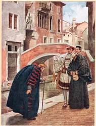 'Med begrenset pust og hviskende ydmykhet', illustrasjon fra 'The Merchant of Venice', ca. 1910