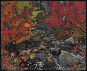 Autumn Leaves, Batchewana, Algoma, ca. 1919 (olje på kompositt tremasseplate)