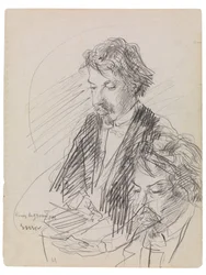 Portrett av kunstneren Henry De Groux, ca. 1883 (kontefargestift på papir)