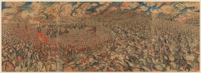 The Cuirassiers of Waterloo (kritt på papir på papp)