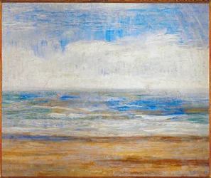 Stranden i Oostende, Belgia (olje på lerret)