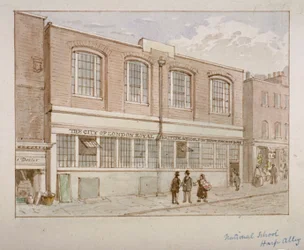 Nasjonalskolen, Harp Alley, City of London, 1850