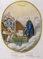 En liten professor i moderne historie brakt frem i lyset, utgitt av Hannah Humphrey i 1810 (etsing med akvatint)