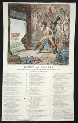 Boney og Talley, The Corsican Carcase-Butchers Reckoning Day - No Quarter Day!, pb. 1803 (håndfarget gravering)