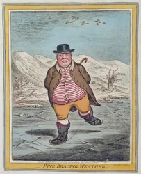 Fine Bracing Weather, utgitt av Hannah Humphrey i 1808 (håndfarget etsning)