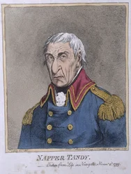 Napper Tandy (1740-1803) utgitt av Hannah Humphrey i 1799 (håndfarget etsning)