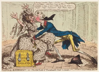 Politisk ravishment, eller den gamle damen fra Threadneedle Street i fare!, 1797