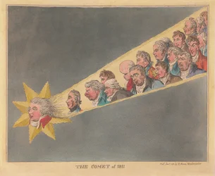 Kometen fra 1811, pub. 1811 (håndfarget gravering)