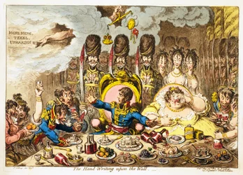 The Hand-Writing upon the Wall, pub. 1803 (håndfarget gravering)