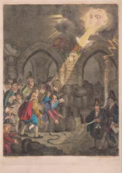 Grunnlovens søyle, pub. 1835 (håndfarget gravering)