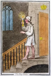 The Sleep-Walker, utgitt av Hannah Humphrey i 1795 (håndfarget etsning0
